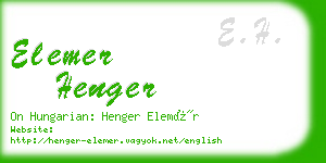 elemer henger business card